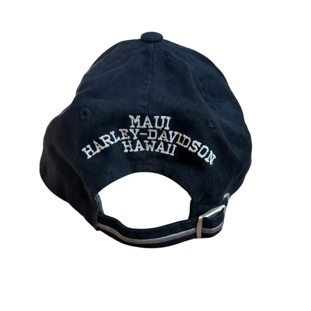 Vintage Harley-Davidson Maui Hawaii Rhinestone Baseball Dad Hat Black OS